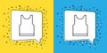 Set line Sleeveless T-shirt icon isolated on yellow and blue background. Vector. Illustration