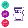 Set line Slot machine icon isolated on white background. Set icons colorful. Vector Royalty Free Stock Photo