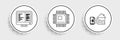 Set line Smart home, Computer monitor screen and Processor with microcircuits CPU icon. Vector Royalty Free Stock Photo