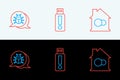 Set line Smart home, System bug and USB flash drive icon. Vector Royalty Free Stock Photo