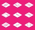 Set line Smartphone, mobile phone, Laptop, Motion sensor, Document folder, Drone flying, Gamepad, Motherboard and UAV