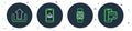 Set line Smartphone with upload, Smartwatch setting, Upload and NFC Payment icon. Vector Royalty Free Stock Photo