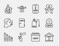 Set line Smoking cigarette, No smoking at home, Hand with, electronic, area, days and time icon. Vector