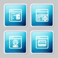 Set line Software, Debugging, Create account screen and Search engine icon. Vector Royalty Free Stock Photo