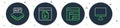 Set line Software, Processor and Computer monitor screen icon. Vector