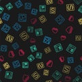 Set line Software, , Programming language syntax and Web development on seamless pattern. Vector Royalty Free Stock Photo