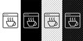 Set line Software, web developer programming code icon isolated on black and white, transparent background. Javascript Royalty Free Stock Photo