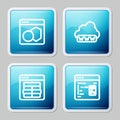 Set line Software, Web development, MySQL code and icon. Vector Royalty Free Stock Photo