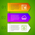 Set line Software, Web development and System bug. Business infographic template. Vector Royalty Free Stock Photo