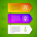 Set line Speaker mute, No alcohol and Lute. Business infographic template. Vector