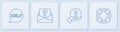Set line Speech bubble with text Help, Information, Envelope question mark and Lifebuoy. White square button. Vector Royalty Free Stock Photo