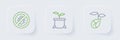 Set line Sprout, Plant in pot and Stop colorado beetle icon. Vector