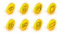 Set line Stacks paper money cash, Personal document, Money with shield, House, Empty form, Contract pen, Document graph