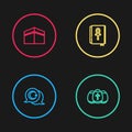Set line Star and crescent, Easter egg, Cross ankh book and Kaaba mosque icon. Vector Royalty Free Stock Photo