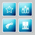 Set line Star, Ranking star, Falling and Mail server icon. Vector