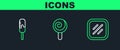 Set line Steak meat, Ice cream and Lollipop icon. Vector