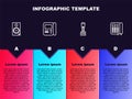 Set line Stereo speaker, House intercom system, Blender and Telephone. Business infographic template. Vector