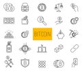 Line Stroke Vector Bitcoin and Cryptocurrency Icons