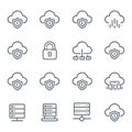 Cloud Security Icons Set Data Protection Cybersecurity Royalty Free Stock Photo