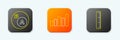 Set line Subsets, math, a is subset of b, Graph, schedule, chart, diagram and Ruler icon. Vector