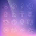 Set line Sun and cloud weather, World travel map, Globe with flying plane, Storm, Airplane seat, Radar, Location and
