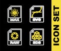 Set line SVG file document, 3DS, RAW and MAX icon. Vector Royalty Free Stock Photo