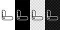Set line Swiss army knife icon isolated on black and white background. Multi-tool, multipurpose penknife Royalty Free Stock Photo