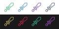 Set line Sword toy icon isolated on black and white background. Vector Royalty Free Stock Photo