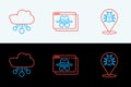 Set line System bug, Internet of things and Browser incognito window icon. Vector