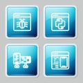 Set line System bug, Python programming language, Computer monitor screen and Software icon. Vector Royalty Free Stock Photo
