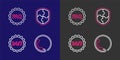 Set line Telephone 24 hours support, Clock, Shield and Label with text FAQ icon. Vector