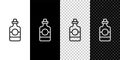 Set line Tequila bottle icon isolated on black and white,transparent background. Mexican alcohol drink. Vector Royalty Free Stock Photo