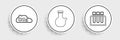 Set line Test tube, CO2 emissions in cloud and icon. Vector Royalty Free Stock Photo