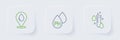 Set line Test tube with water drop, Water and location icon. Vector
