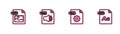 Set line TIFF file document, DLL, WMA and OTF icon. Vector Royalty Free Stock Photo