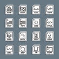 Set line TIFF file document, OGG, HTML, XML, PPT, PDF, 3DS and CSS icon. Vector Royalty Free Stock Photo
