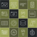 Set line Time is money, Front end development, UI or UX design, Site map, Website template, statistic, and icon. Vector Royalty Free Stock Photo