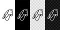 Set line Toy horse icon isolated on black and white, transparent background. Vector Royalty Free Stock Photo