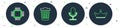 Set line Trash can, Microphone, Processor with CPU and Crown icon. Vector
