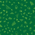 Set line Triangular ruler, Graph, schedule, chart, diagram and Function mathematical symbol on seamless pattern. Vector Royalty Free Stock Photo