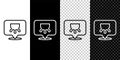 Set line Udder icon isolated on black and white, transparent background. Vector Royalty Free Stock Photo