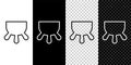 Set line Udder icon isolated on black and white, transparent background. Vector