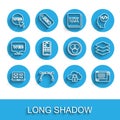 Set line UI or UX design, Bezier curve, Web and graphic, Cloud computing lock, Mobile Apps, Layers and RGB CMYK color Royalty Free Stock Photo