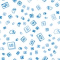 Set line UI or UX design, Front end development and on seamless pattern. Vector Royalty Free Stock Photo