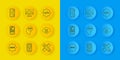 Set line UI or UX design, Mobile Apps, Front end development, Crossed ruler and pencil, Cloud computing lock, Web, and Royalty Free Stock Photo