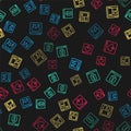 Set line UI or UX design, Online shopping on screen, Web developer programming code and Cloud download on seamless Royalty Free Stock Photo