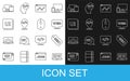 Set line UI or UX design, SEO optimization, Web and graphic, Website statistic, Front end development, Monitor, mobile Royalty Free Stock Photo