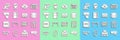 Set line UI or UX design, Web development, Layers, Cloud computing lock, Sketchbook album, Keyboard, Front end and icon Royalty Free Stock Photo