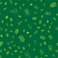 Set line Undefined key, Password protection and Eye scan on seamless pattern. Vector