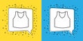 Set line Undershirt icon isolated on yellow and blue background. Vector Royalty Free Stock Photo